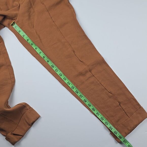 A New Day -1313 High-Rise Slim Straight Leg Pintuck Ankle Pants Orange Rust 8 - Picture 11 of 11